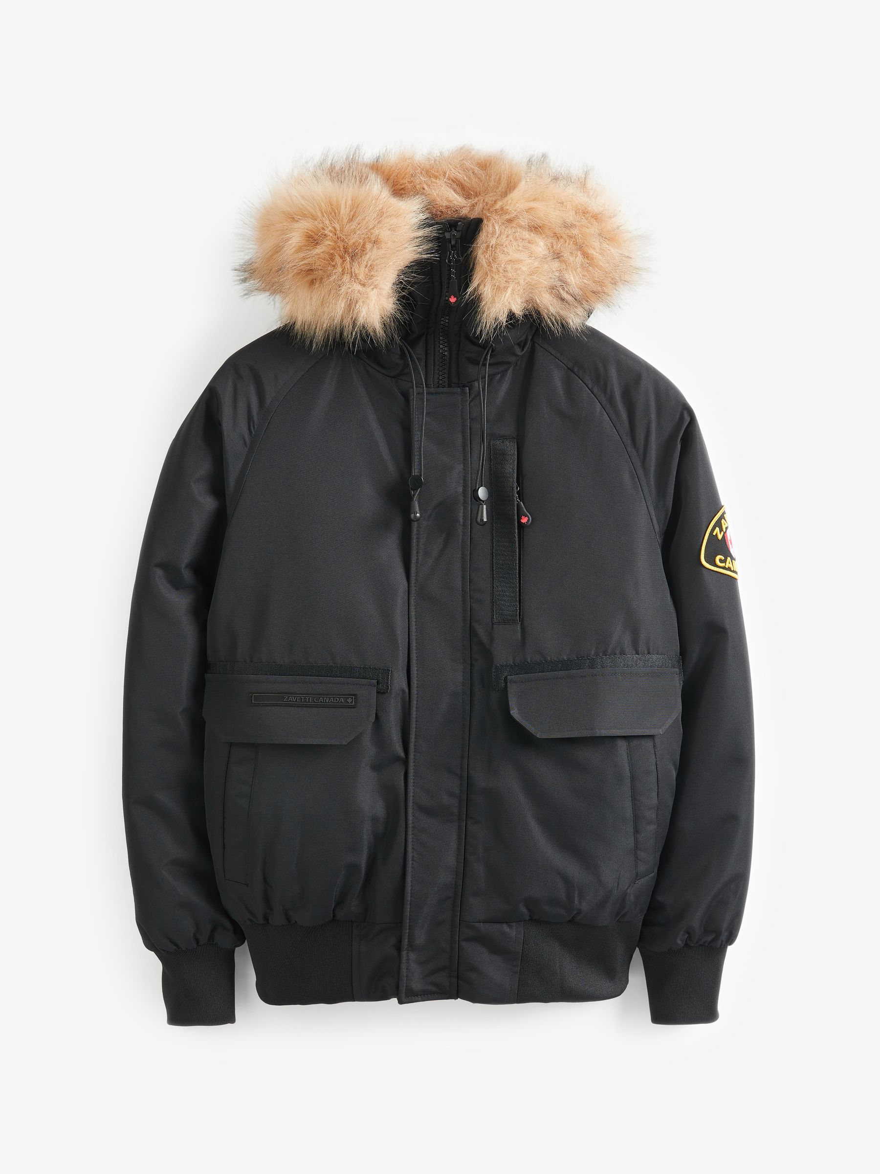 Jet black - Zavetti Canada Abelli voor heren 2.0 Bomberjack met capuchon