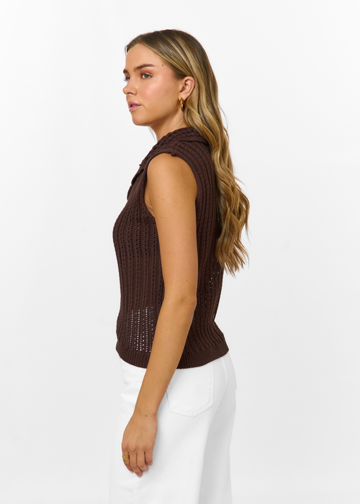 Sietske top choco bruin