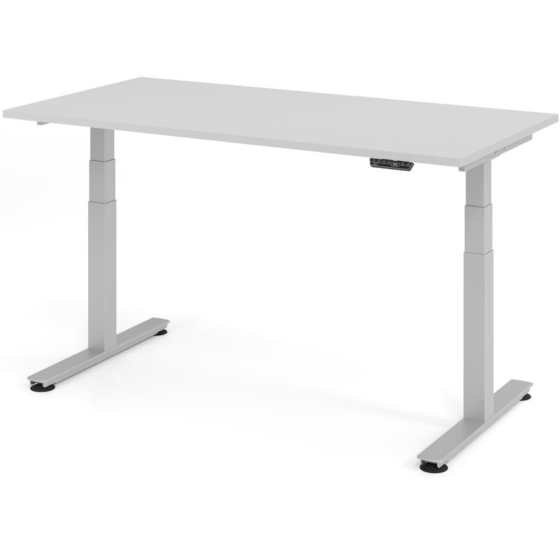 Elektrisch höhenverstellbarer Schreibtisch Tarys Ergo-2, 160 x 80 cm, grau