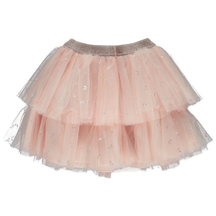 Jupe volantée en tulle imprimé papillons pour bébé fille - Rose