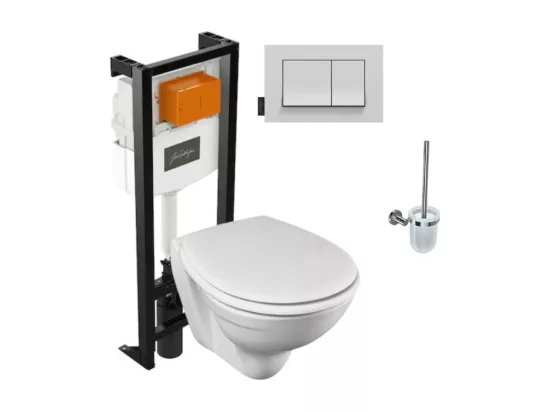 Pack WC suspendu sans bride JACOB DELAFON Patio + porte balai Eo