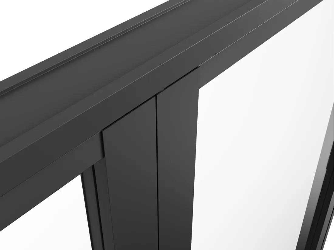 Bloc porte réversible à deux battants en aluminium et verre trempé - 2 x H204 x L93 cm - Noir - LOXTON