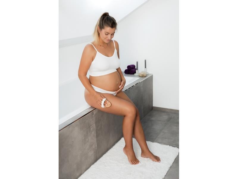 reer Massagebürste Natur Handmassagebürste für die Pflege des Babybauches