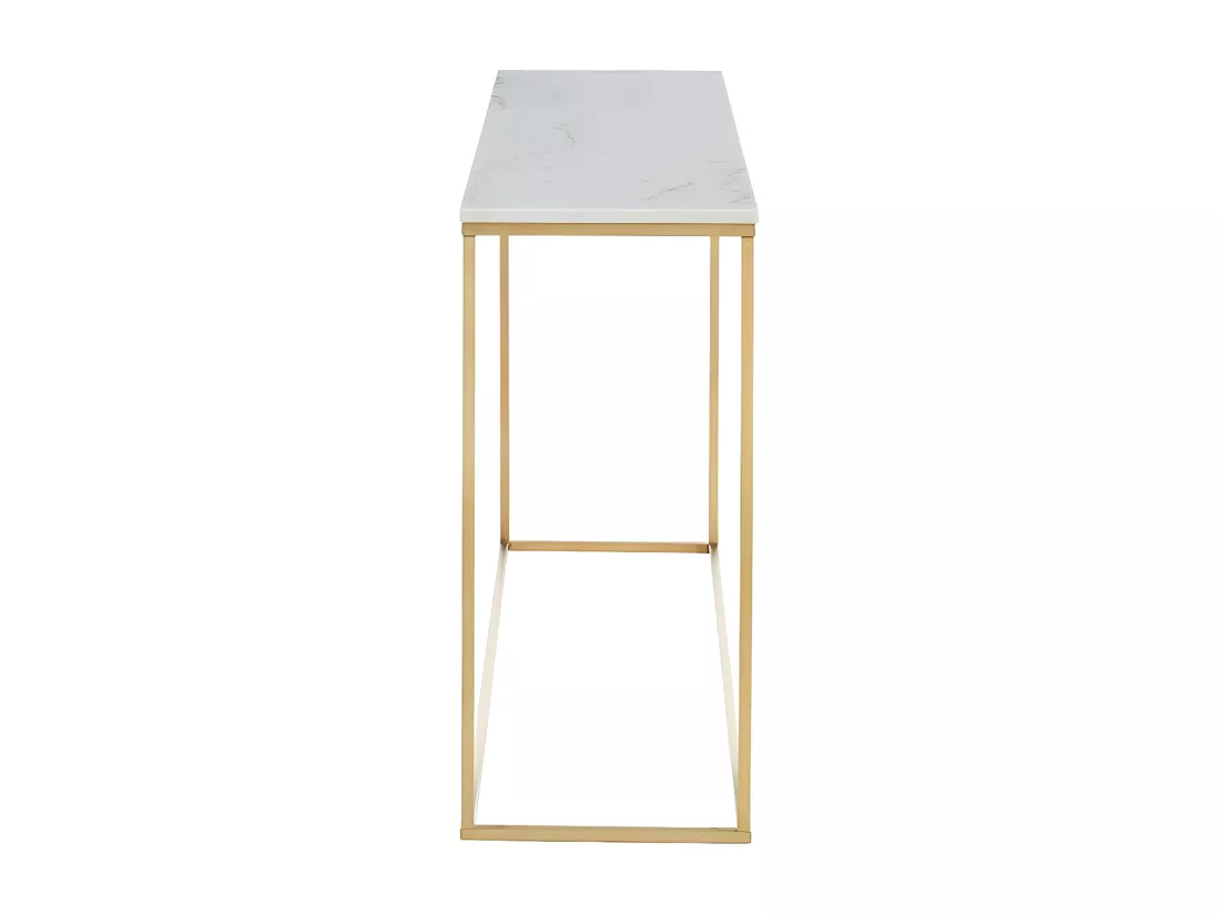 Console design ARETHA - Marbre et Métal - Blanc et Doré de Pascal MORABITO