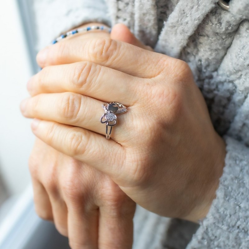 Bague Femme Rhodium Papillon KIRA