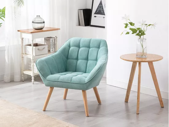 Fauteuil en tissu vert d'eau CASERTA