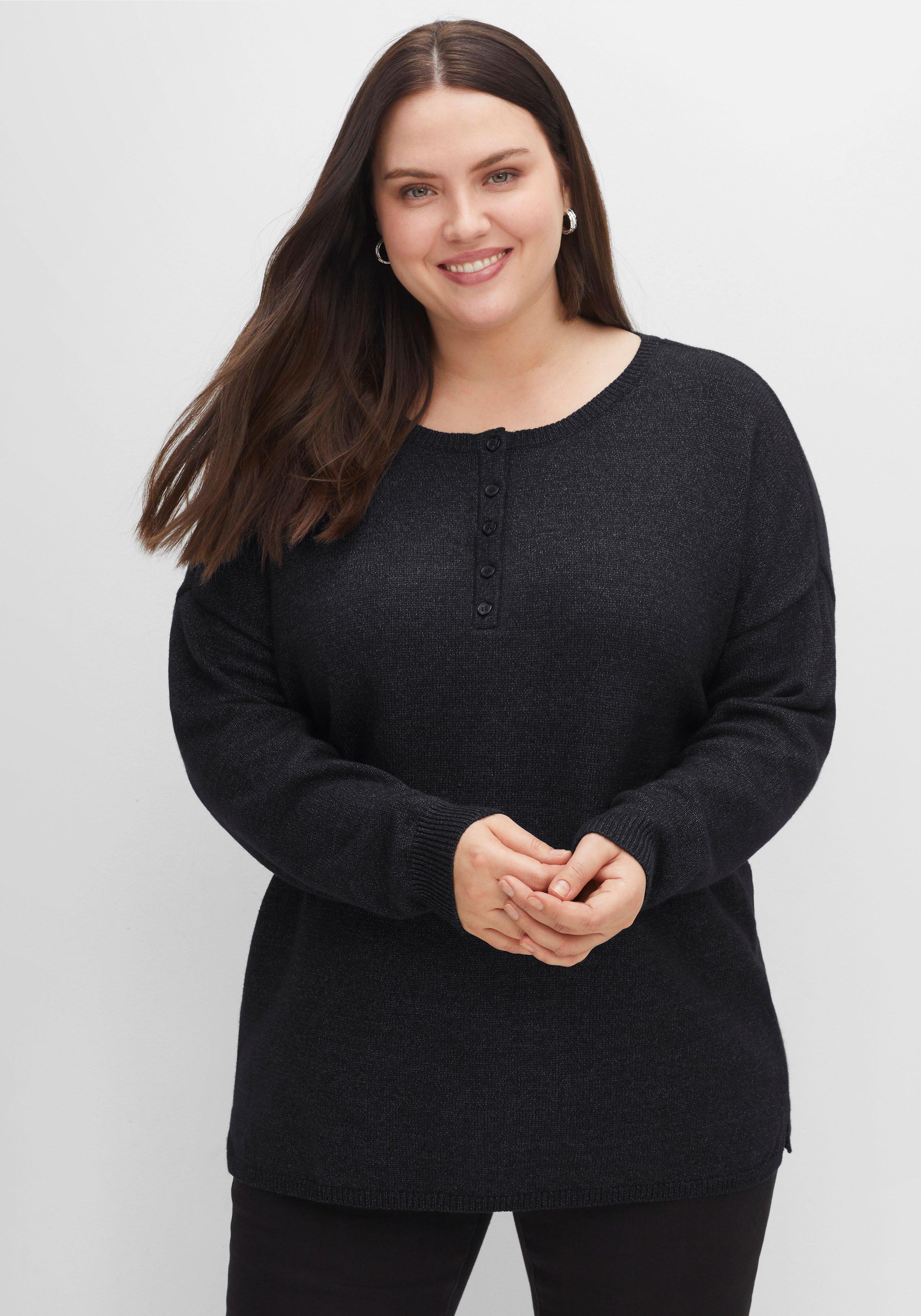 Strickpullover mit Knopfleiste, in warmer Qualität