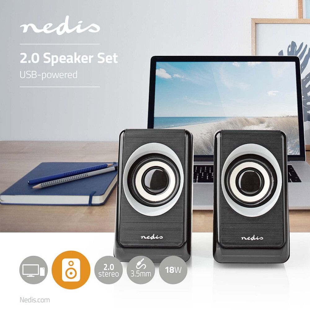 HØYTTALER NEDIS TIL PC 18W USB-A