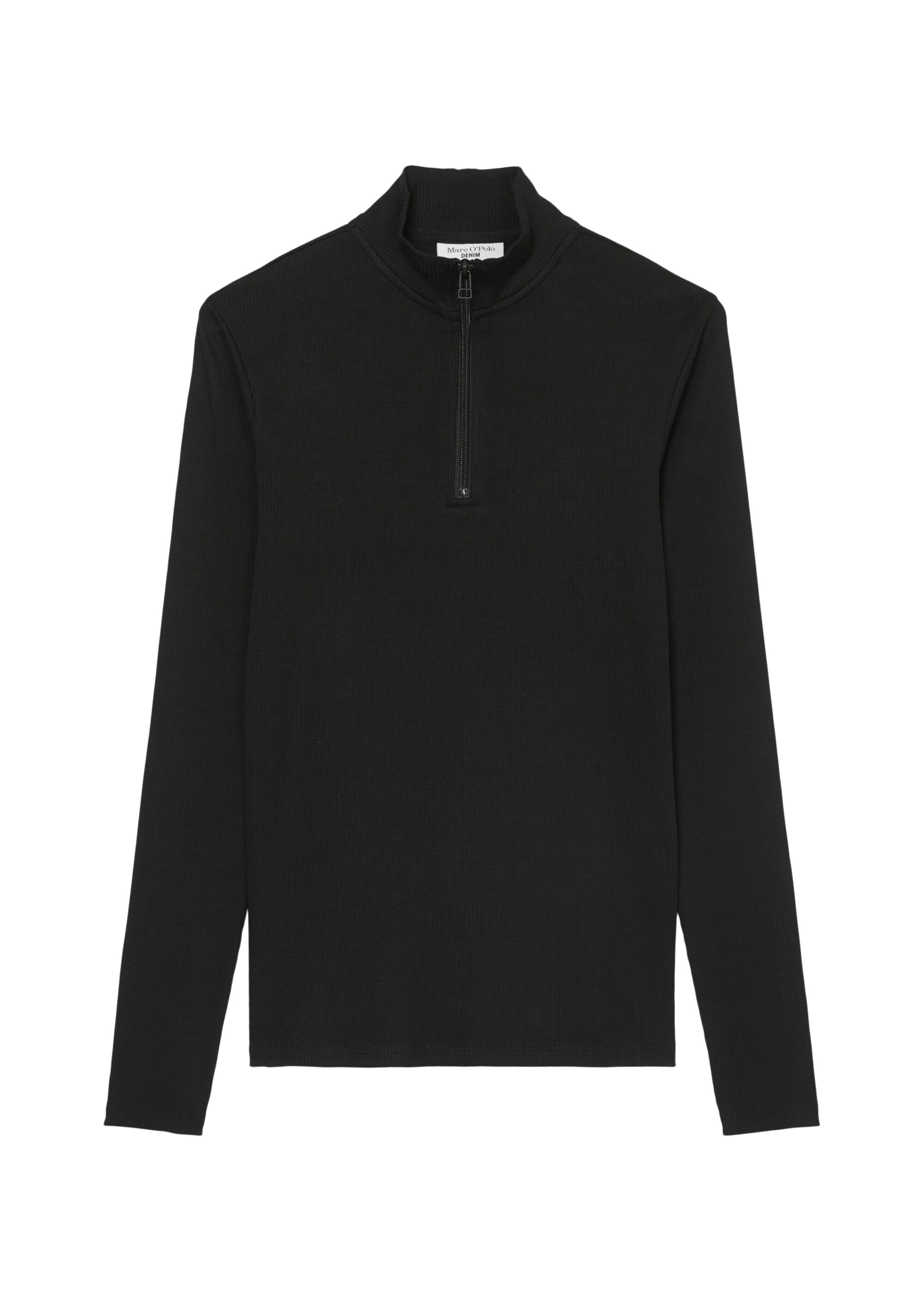 Zip-Longsleeve slim aus softem Rib-Jersey