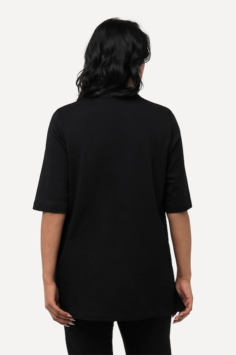T-Shirt, Pima Cotton, A-Linie, Kelchkragen, Halbarm
