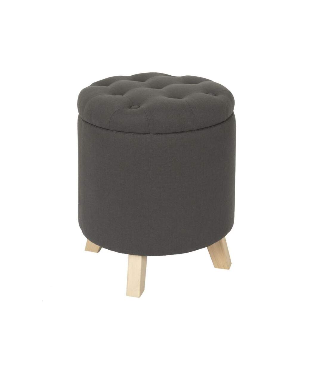 Paris Prix - Pouf & Coffre De Rangement eleonor 40cm Gris