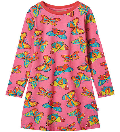Småfolk Kleid - Kaugummi m. Schmetterlinge