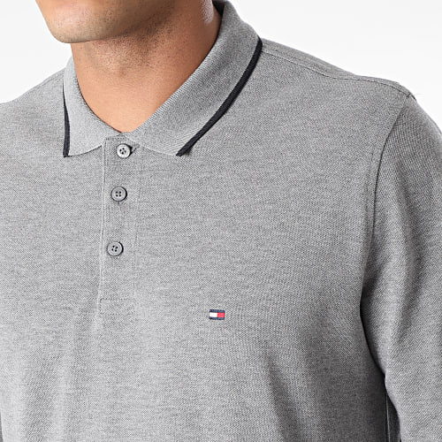 Polo Manches Longues Basic Tipped 0957 Gris Chiné