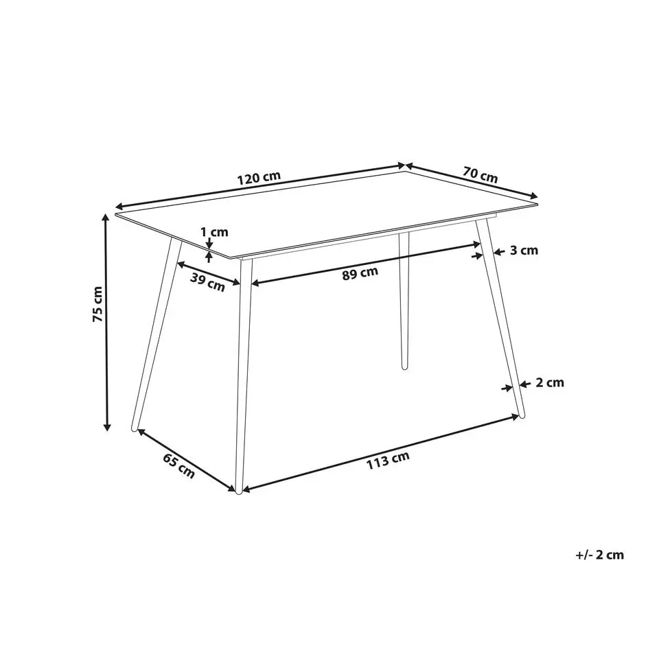 MULGA - Eettafel - Wit - Veiligheidsglas