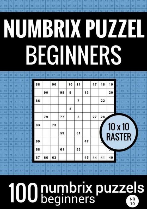 Puzzelboek - 100 Numbrix Puzzels - Makkelijk - A5 Formaat - Zwart/Wit - Paperback