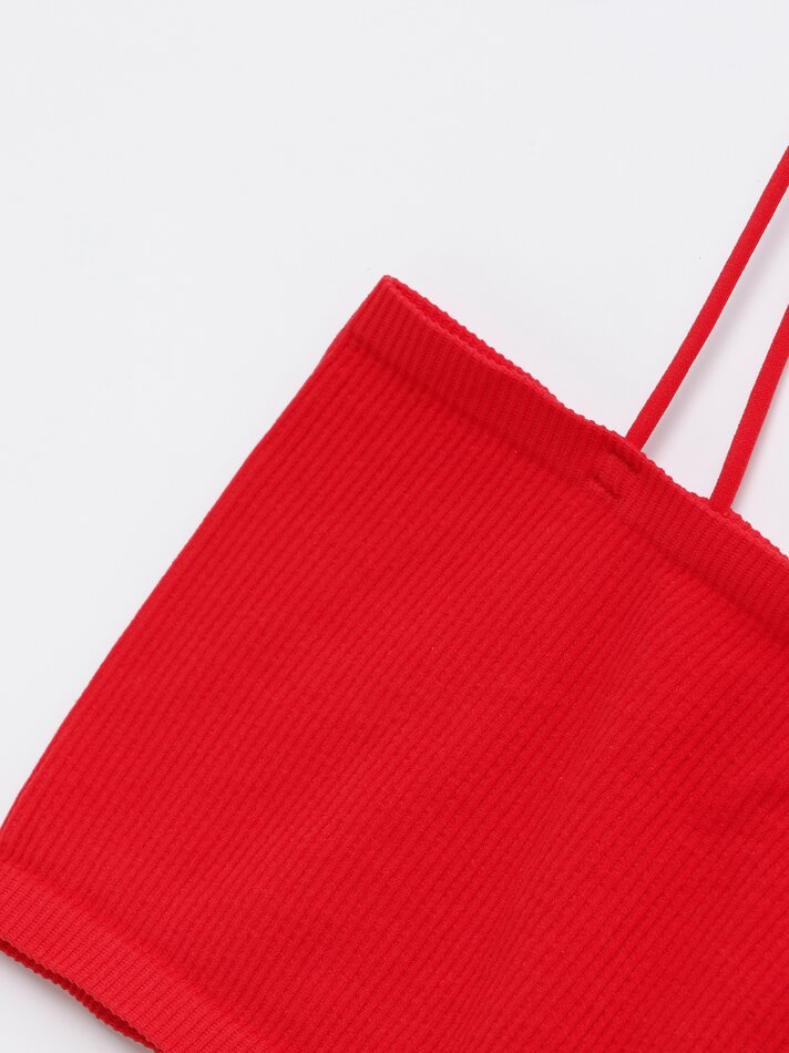 Top cropped sem costura - Vermelho