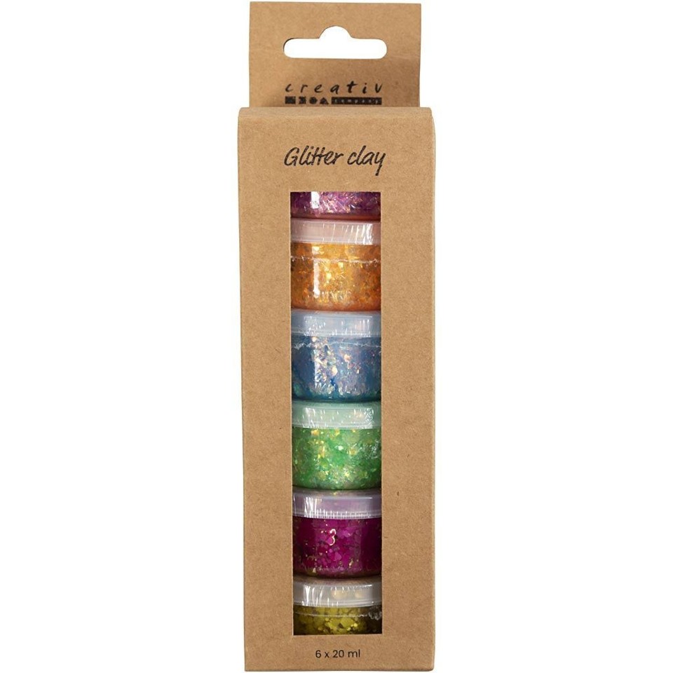 DIY Kit - Glitter Clay 6 stk.