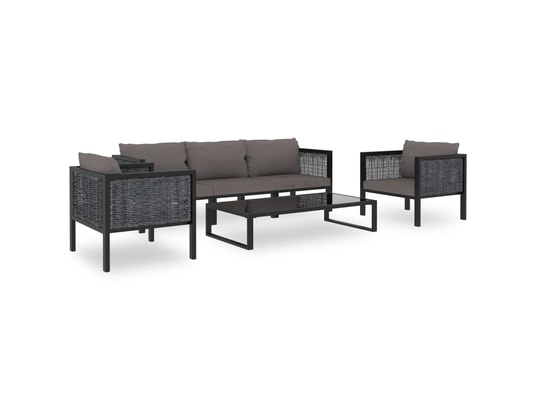 VIDAXL - Salon extérieur Salon de jardin 6 pcs avec coussins résine tressée anthracit...