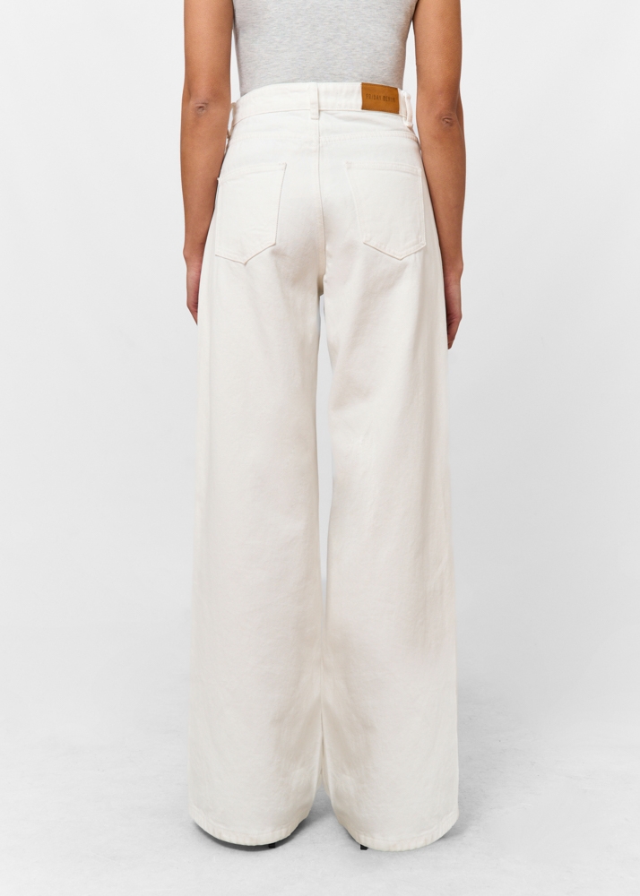 Wide leg classic jeans ecru