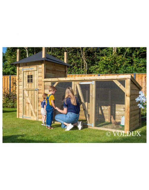 Voldux Dierenverblijf Lotte - Dierenverblijf - 392x150x235 cm Bruin