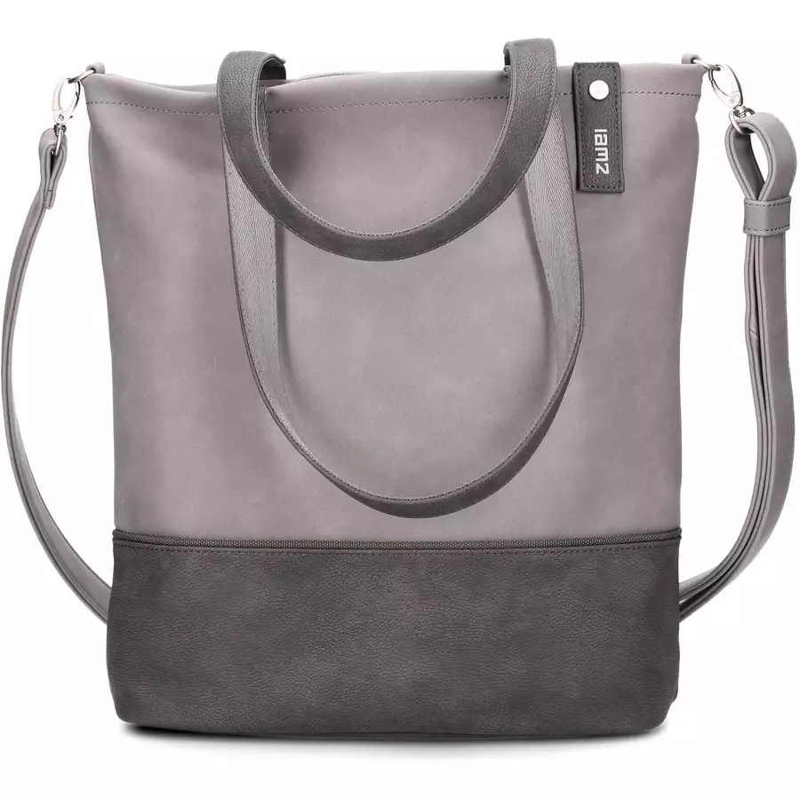 zwei Jana J145 - Schultertasche 37 cm nubuk-stone
