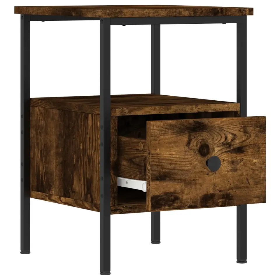 vidaXL - Nachtkastje - Bruin - Bewerkt hout - 2 stuks