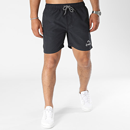 Short De Bain Logo 2 Noir Blanc