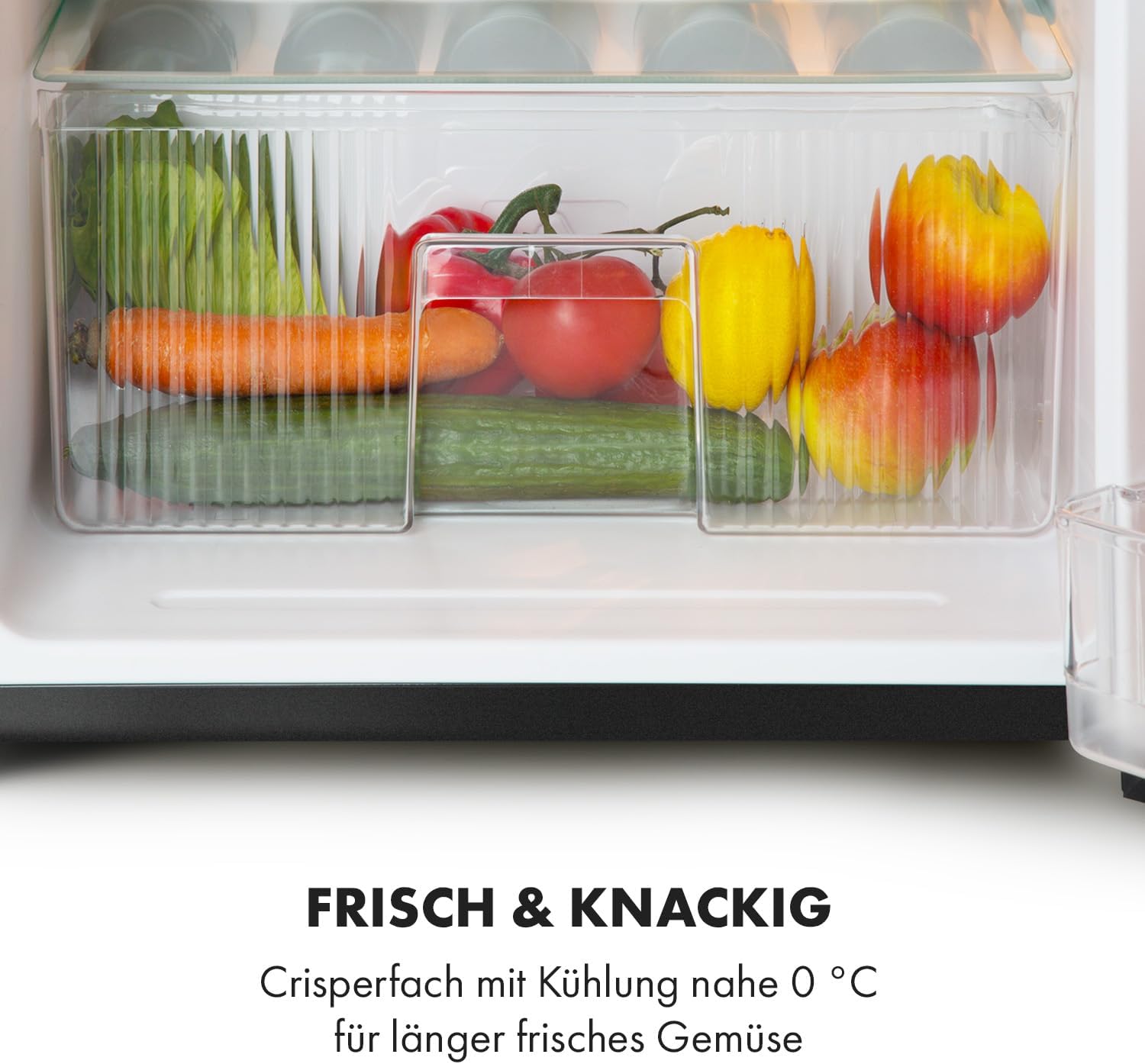 Klarstein Big Daddy - Kühlschrank mit Gefrierfach, Kühl Gefrierkombination, fridge leise, LED, 87-Liter: Kühlschrank mit 61-L und Gefrierschrank 26 L, schwarz