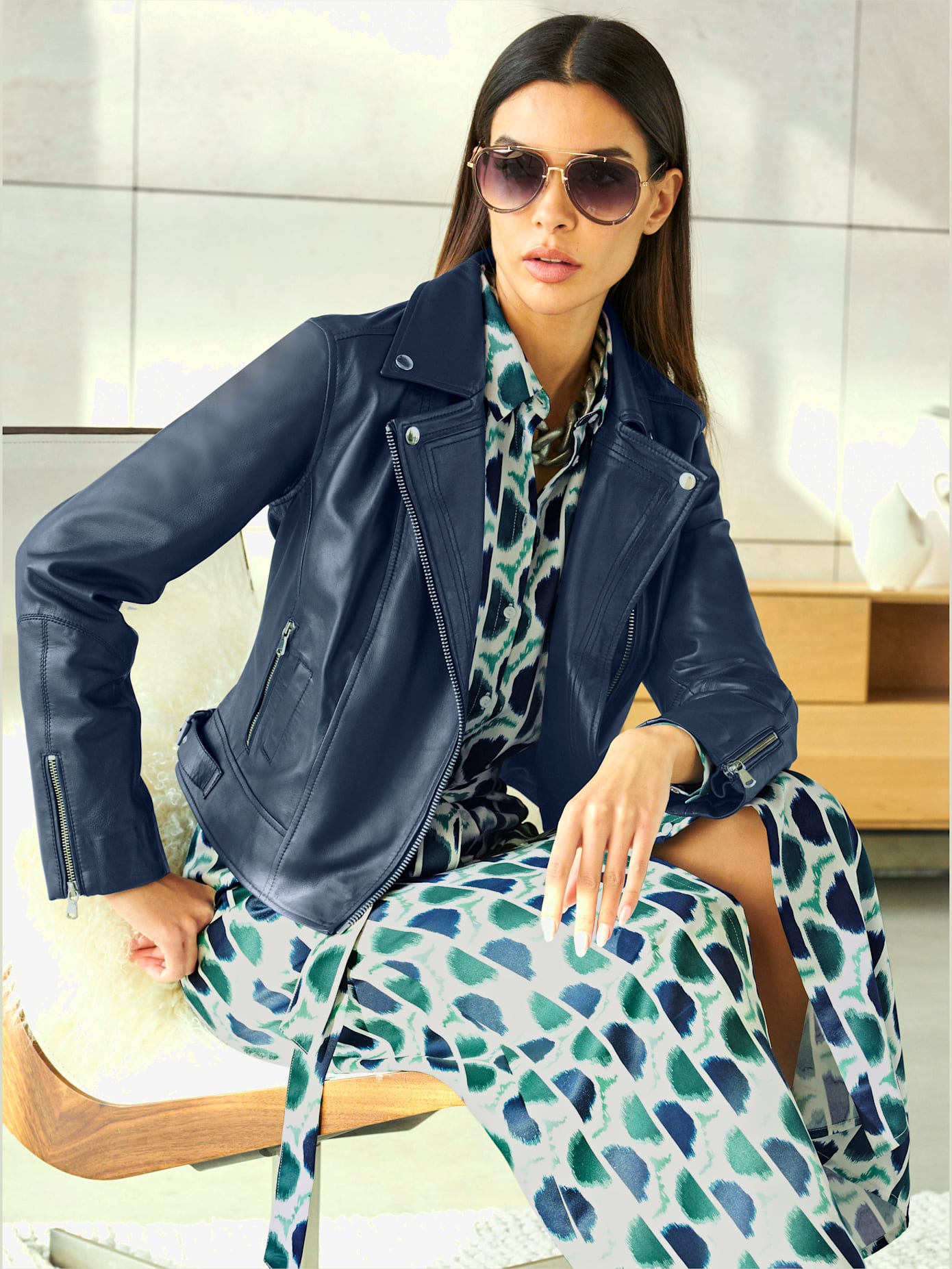 Veste en cuir coupe courte mode