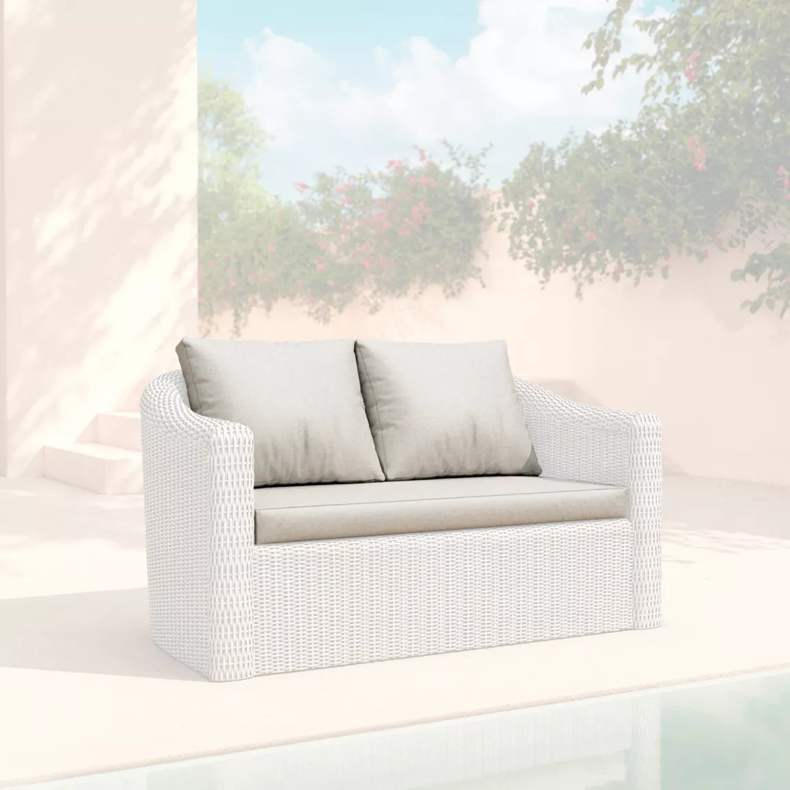 Housses de coussin de remplacement pour Canapé 2 places Calvi Gris clair