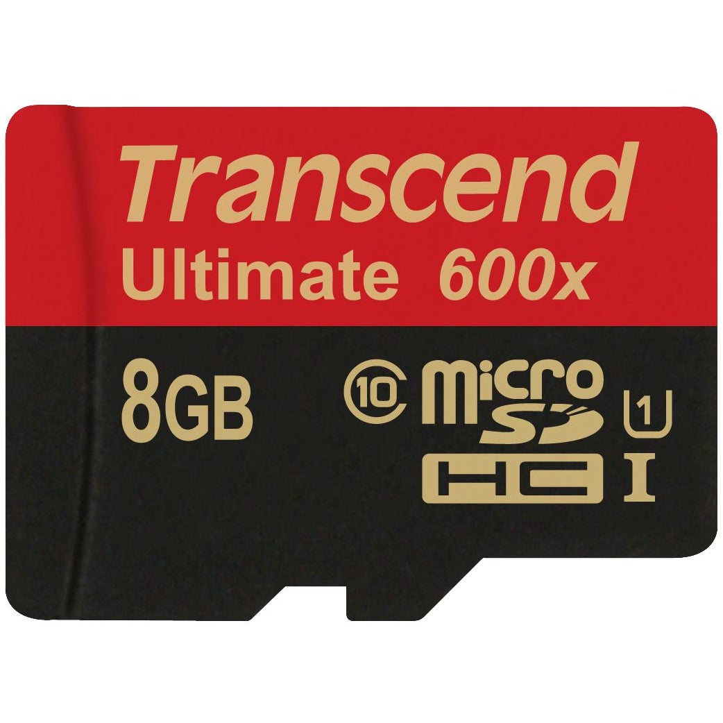 Transcend 8 GB microSDXC/SDHC met adapter U1, MLC, 600X