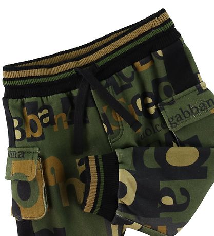 Dolce & Gabbana Sweatpants - Reborn To Live - Army Grøn m. Print