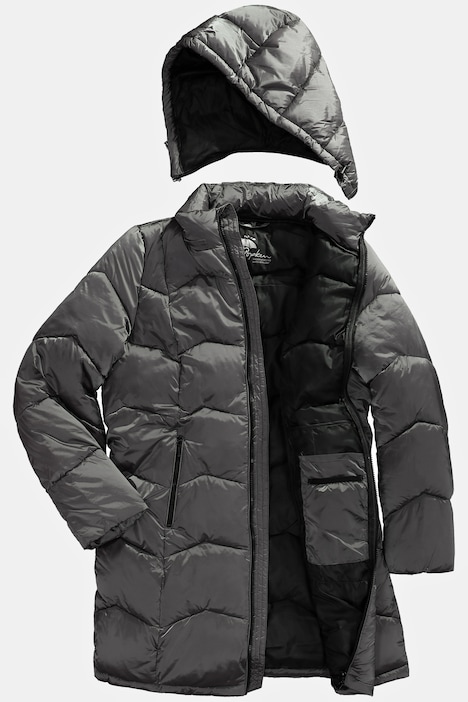 HYPRAR Steppjacke, fein glänzend, wasserabweisend, Kapuze