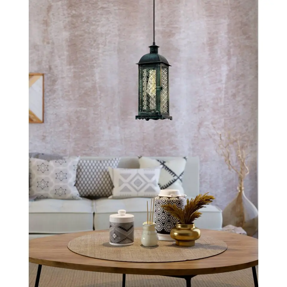 EGLO Lisburn 1 Hanglamp - E27 - 12.5 cm - Groen