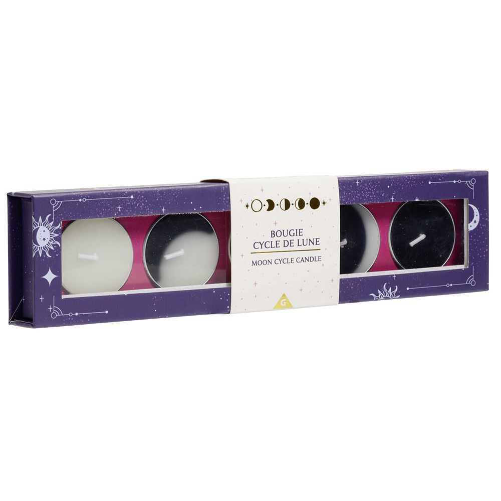 Coffret 5 bougies cycle de lune 24x25cm