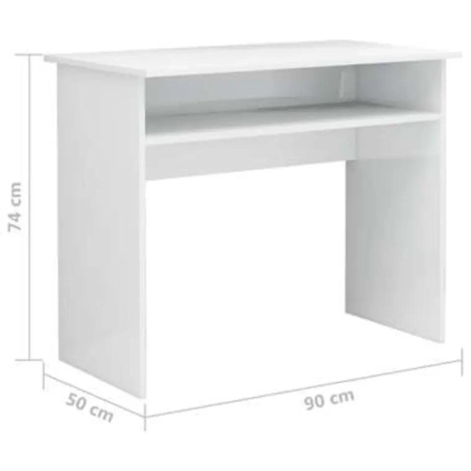 vidaXL - Bureau - Wit - Bewerkt hout
