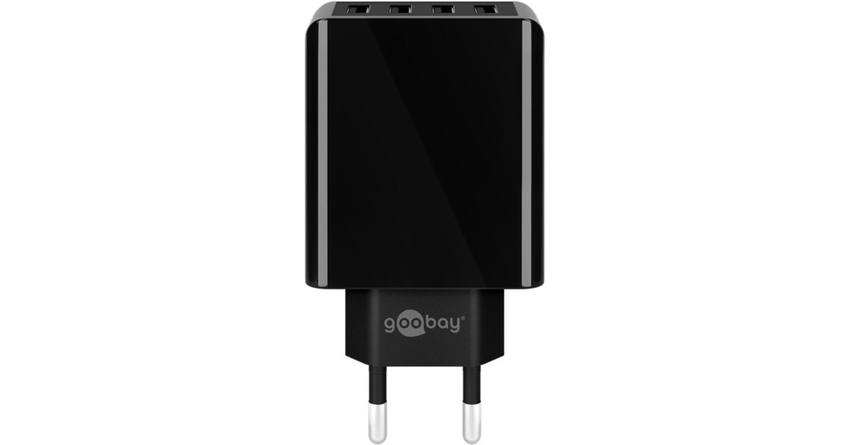 goobay4-Way USB Charger (30 W)  (Zwart)