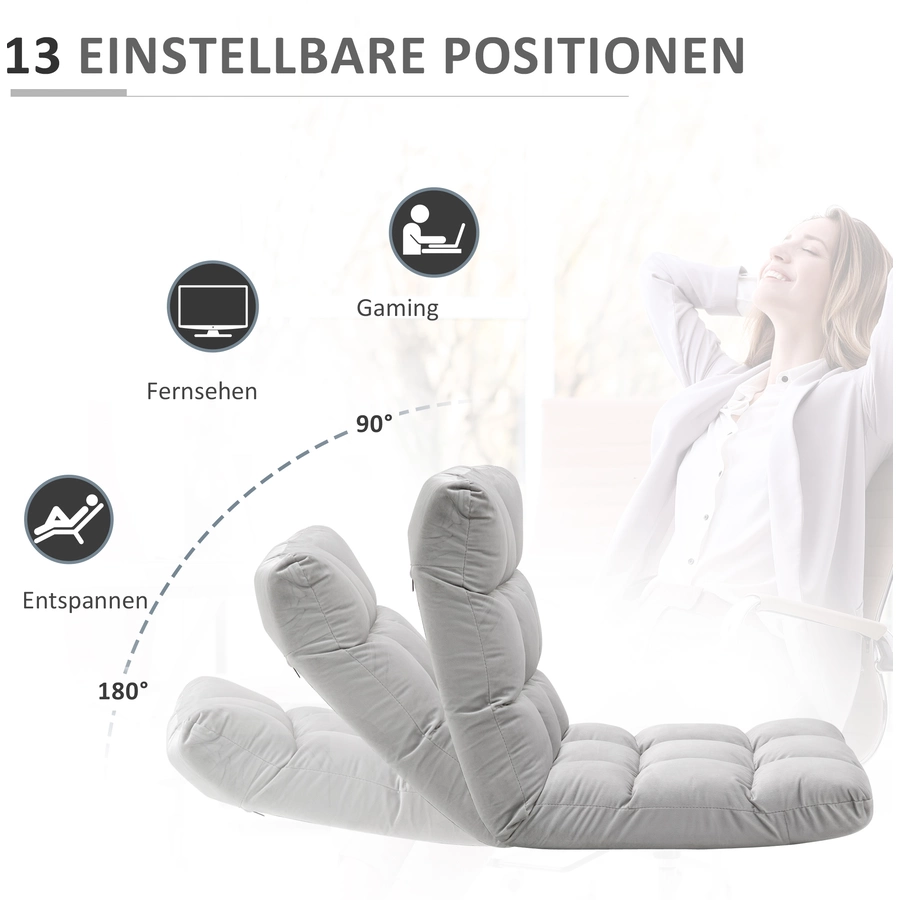 HOMCOM Bodensessel 3-in-1 grau