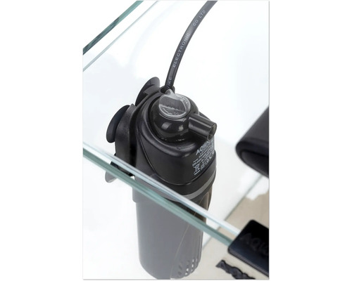 OptiBent 30 zwart aquarium, 29 l met LED-verlichting, verwarming, binnenfilter en bodem, wit glazen nano-aquarium