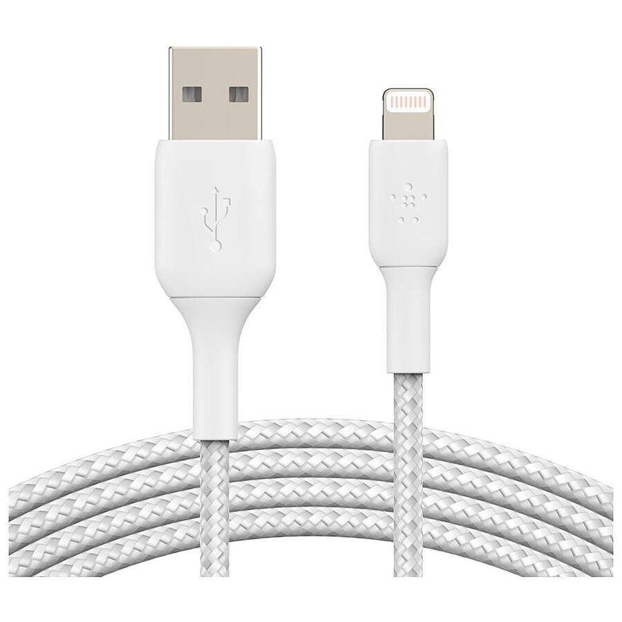 Belkin Câble USB-A vers Lightning MFI renforcé (blanc) - 3 m