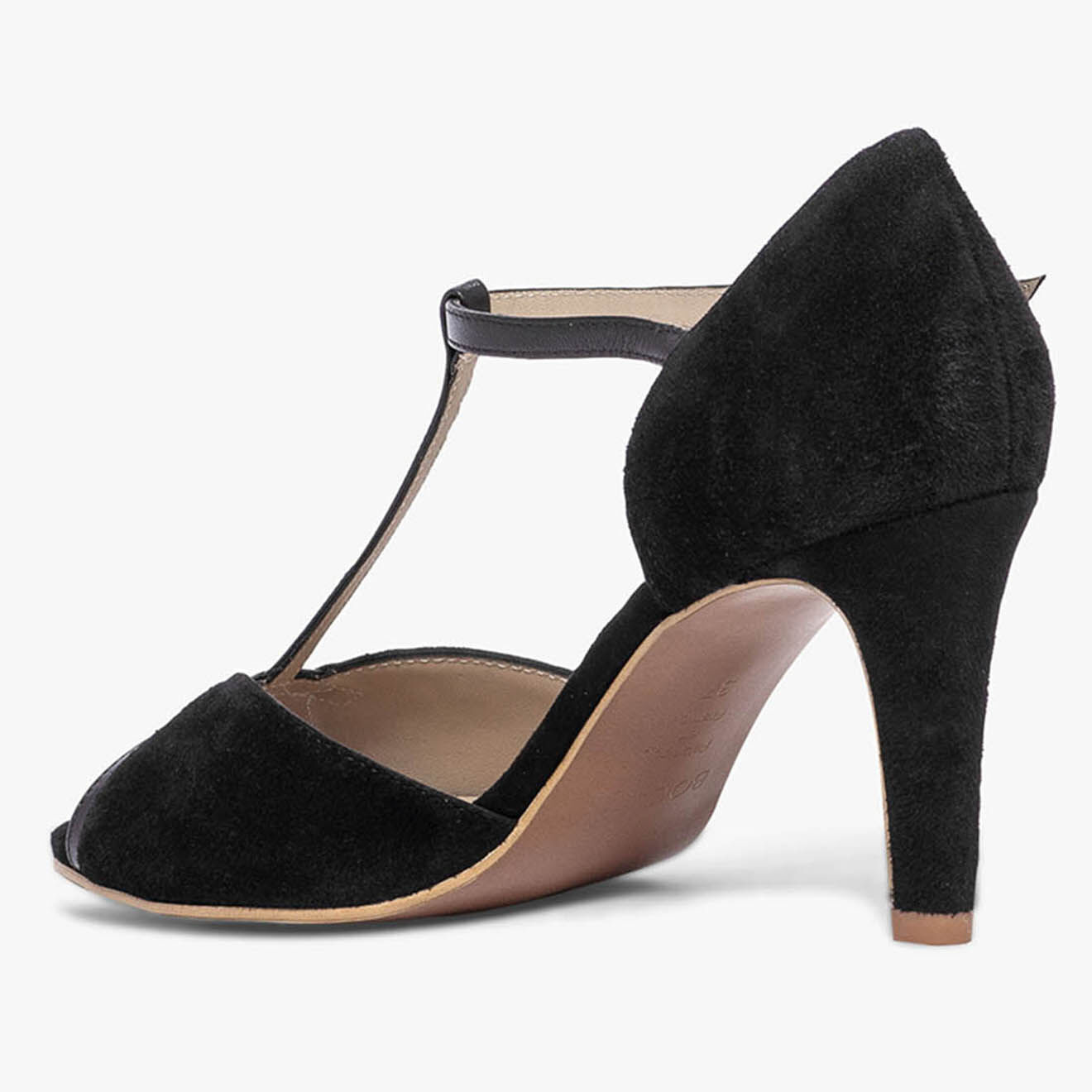 Bocage Escarpins en Velours de Cuir Dipriane noirs - Talon 8 cm