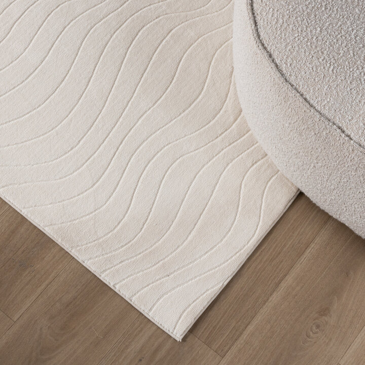 Scandinavisch vloerkleed - Charm Waves Wit