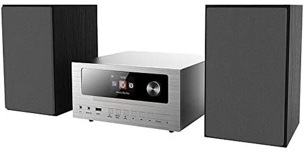Auvisio IRS-500.CD Micro-Stereoanlage mit Webradio, DAB+, FM, CD, Bluetooth, USB, 100 W