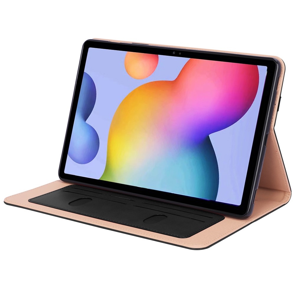 Samsung Galaxy Tab S8  Plus / Tab S7  Plus Leder Tasche Flip Cover mit Handschlaufe - Schwarz