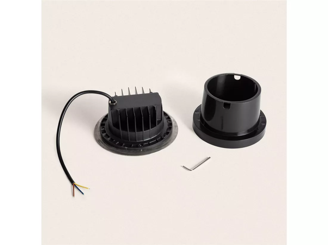 Spot LED Extérieur Solide Encastrable au Sol Inox 12W 2700K Blanc chaud
