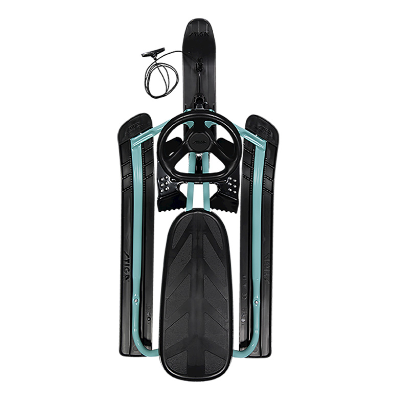 (109x50.5cm) Snow Racer Iconic Winter Ski Schlitten mit Lenkrad und Zugseil (73-4211-09) - Türkis