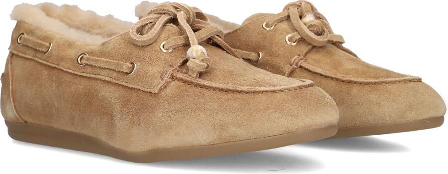 Haboob Vita gevoerde suède bootschoenen camel
