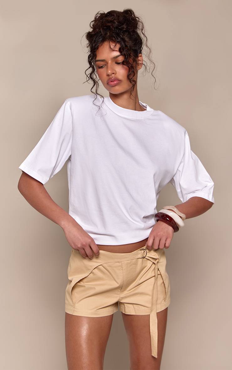 Sable Jupe-short En Coton Avec Détail De Bordure Enveloppante