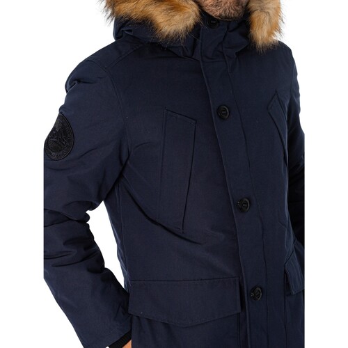 Superdry - Parka Con Capucha De Piel Sintética Everest Azul