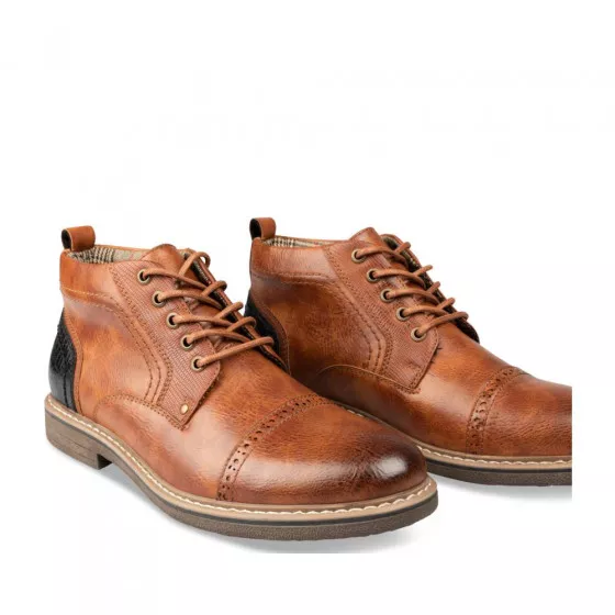 Bottines COGNAC DENIM SIDE